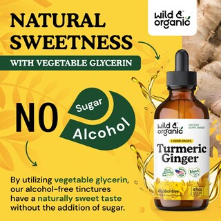 Foto 6 | Foto 6 | Suplemento En Gotas De Cúrcuma Y Jengibre Silvestres Y Orgánicos, 120 Ml - Venta Internacional.