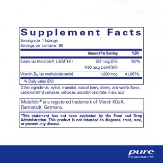 Foto 2 | Foto 2 | Suplemento Pure Encapsulations Puremelt B12 Folate 90 Pastillas - Venta Internacional.