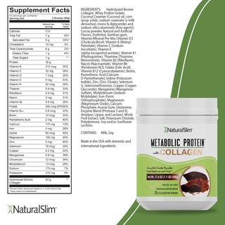 Foto 6 | Foto 6 | Proteína En Polvo Naturalslim Metabolic Con Colágeno Y Chocolate, 500 G - Venta Internacional.