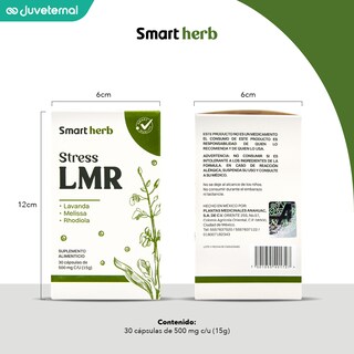 Foto 8 | Foto 8 | Smart Herb Paquete Stress Lmr, Suplemento Alimenticio, 2 Piezas (30 Cápsulas C/u) Con Lavanda, Melissa Y Rhodiola
