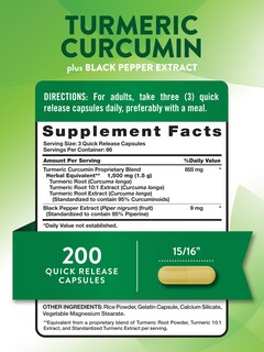 Foto 2 | Foto 2 | Suplemento Nature's Truth, Cúrcuma Y Curcumina, 1500 Mg, 200 Cápsulas - Venta Internacional.