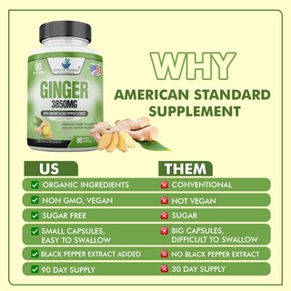 Foto 6 | Foto 6 | Suplemento American Standard Supplements Organic Jengibre 3850 Mg - Venta Internacional.