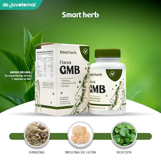 Foto 2 | Foto 2 | Suplemento Alimenticio Smart Herb Paquete Focus GMB 2 Piezas 30 Cápsulas c/u con Ginseng Melena de León y Bocopa