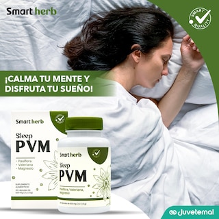 Foto 3 | Foto 3 | Smart Herb Paquete Sleep Pvm, Suplemento Alimenticio, 2 Piezas (30 Cápsulas C/u) Con Pasiflora, Valeriana Y Magnesio