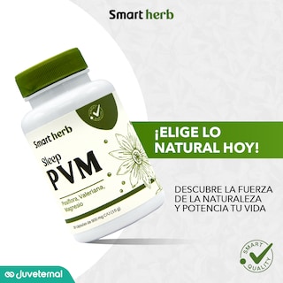 Foto 6 | Foto 6 | Smart Herb Paquete Sleep Pvm, Suplemento Alimenticio, 2 Piezas (30 Cápsulas C/u) Con Pasiflora, Valeriana Y Magnesio