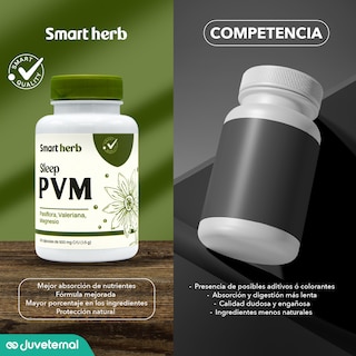 Foto 7 | Foto 7 | Smart Herb Paquete Sleep Pvm, Suplemento Alimenticio, 2 Piezas (30 Cápsulas C/u) Con Pasiflora, Valeriana Y Magnesio