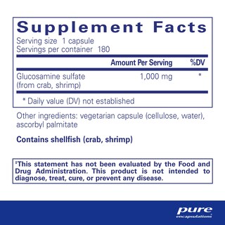 Foto 2 | Foto 2 | Suplemento Sulfato de Glucosamina Pure Encapsulations 1000 mg 180 Cápsulas - Venta Internacional