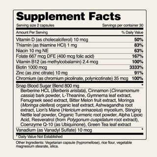 Foto 6 | Foto 6 | Suplemento Snap Supplements Mezcla de Azúcar en Sangre 60 Tabletas - Venta Internacional