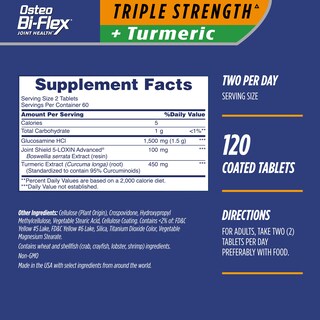Foto 2 | Foto 2 | Suplemento Osteo Bi-flex de Triple Concentración de Glucosamina 120 Tabletas - Venta Internacional