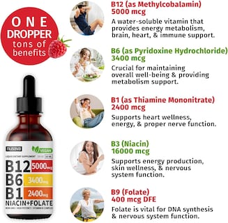 Foto 4 | Foto 4 | Gotas Líquidas de Vitamina B12 Nusava 5000 Mcg 4 Piezas- Venta Internacional
