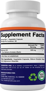 Foto 5 | Foto 5 | Suplemento Vitamático De Berberina 500 Mg de 60 Cápsulas-Venta Internacional