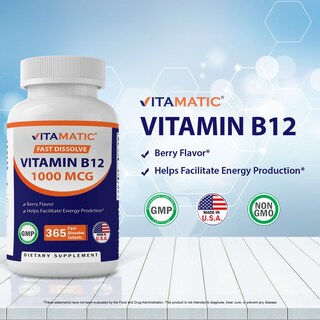 Foto 3 | Foto 3 | Suplemento Vitamático De Vitamina B12 1000 Mcg 365 Tabletas- Venta Internacional