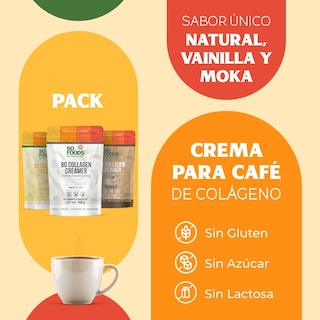 Foto 2 | Foto 2 | Pack X3 Collagen Creamer Crema Para Café De Colágeno Sabor Natural, Moka Y Vainilla Sin Azúcar