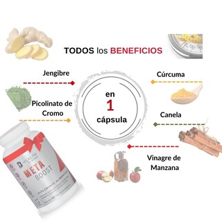 Foto 4 | Foto 4 | Suplemento Alimenticio Meta Boost Health B Natural Vinagre de Manzana Canela sin Azúcar 180 Cápsulas
