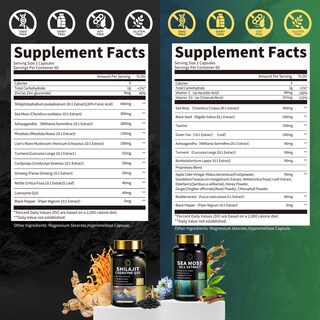 Foto 2 | Foto 2 | Paquete De Suplementos Bbeeaauu Sea Moss 680 Mg Shilajit 400 Mg - Venta Internacional.