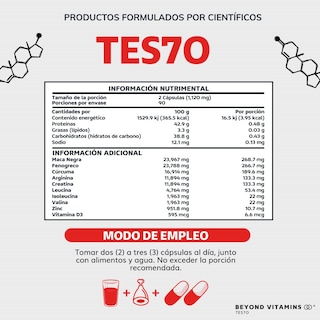 Foto 3 | Foto 3 | Suplemento Alimenticio Beyond Vitamins Testo Vitaminas Para Hombres - Testosterona 180 Cápsulas