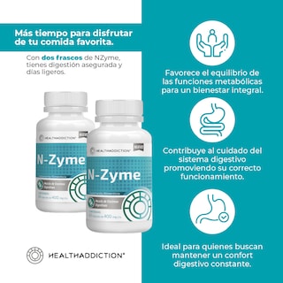 Foto 5 | Foto 5 | Enzimas Digestivas Healthaddiction Lactasa Proteasa Amilasa y Papaína 120 Cápsulas 2 Pack