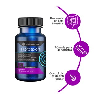 Foto 3 | Foto 3 | Probióticos Healthaddiction Florasport  Apoya Rendimiento Deportivo 60 Cápsulas