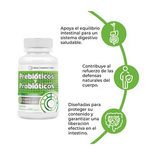 Foto 4 | Foto 4 | Probióticos y Prebióticos Healthaddiction Fórmula Avanzada con 4 Cepas 10 Billones de UFC 60 Cápsulas
