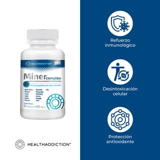 Foto 5 | Foto 5 | Miner Complex Healthaddiction con Magnesio Zinc Manganeso Potasio 60 Cápsulas