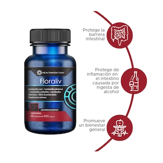 Foto 2 | Foto 2 | Probióticos Healthaddiction Floraliv para Hígado y Salud Intestinal 60 Cápsulas