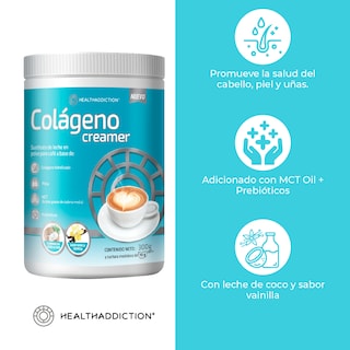 Foto 5 | Foto 5 | Colágeno Hidrolizado Creamer Healthaddiction Sin Lactosa Vainilla Cremosa con Leche de Coco 300 G