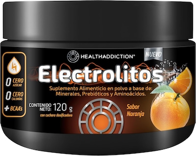 Foto 1 | Foto 1 | Electrolitos Healthaddiction Sin Azúcar Naranja 0 Carbs 120g
