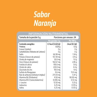 Foto 2 | Foto 2 | Electrolitos Healthaddiction Sin Azúcar Naranja 0 Carbs 120g
