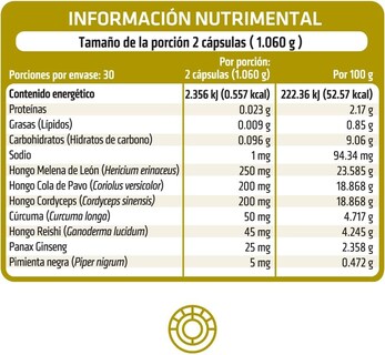 Foto 2 | Foto 2 | Melena de Leon Healthaddiction Cordyceps Cola de Pavo y Reishi 60 Cápsulas