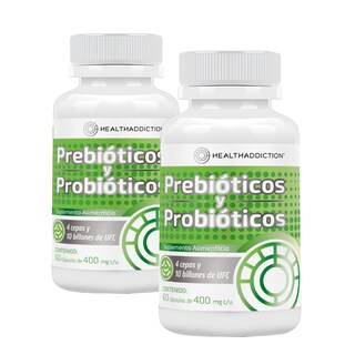 Foto 1 | Foto 1 | Probióticos y Prebióticos Healthaddiction Fórmula Avanzada 4 Cepas 10 Billones Ufc 120 Cápsulas 2 Pack