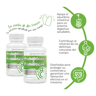 Foto 4 | Foto 4 | Probióticos y Prebióticos Healthaddiction Fórmula Avanzada 4 Cepas 10 Billones Ufc 120 Cápsulas 2 Pack