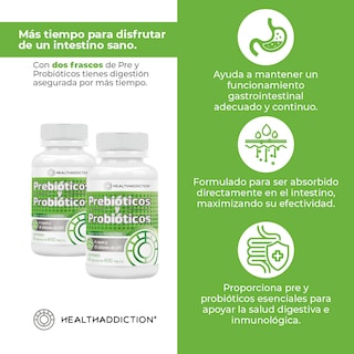 Foto 5 | Foto 5 | Probióticos y Prebióticos Healthaddiction Fórmula Avanzada 4 Cepas 10 Billones Ufc 120 Cápsulas 2 Pack