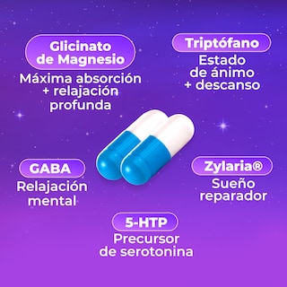 Foto 6 | Foto 6 | Glicinato de Magnesio + Gaba + 5-htp Amarte Labs 60 Cápsulas