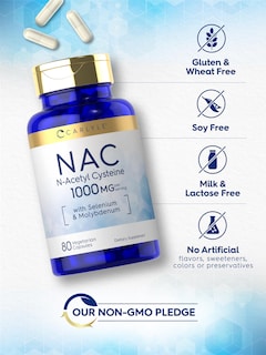 Foto 5 | Foto 5 | Suplemento Carlyle Nac N-acetil Cisteína 1000 Mg 80 Cápsulas - Venta Internacional.