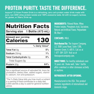 Foto 2 | Foto 2 | Bebida Proteica Isopure Zero Carb 32 G De Proteína De Suero De Frambuesa Azul - Venta Internacional.