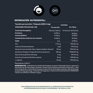 Foto 3 | Foto 3 | Life360+ Men's Testo 400 Cápsulas Fenogreco Maca L-Arginina