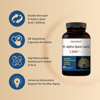 Foto 3 | Foto 3 | Suplemento Naturebell R De Ácido Alfa Lipoico 1200 Mg 90 Cápsulas - Venta Internacional.