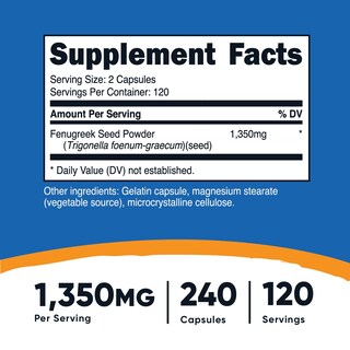 Foto 2 | Foto 2 | Suplemento Nutricost De Semillas De Alholva 1350 Mg 240 Cápsulas X3 - Venta Internacional.