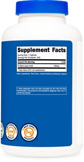 Foto 5 | Foto 5 | Suplemento Nutricost De Ácido R-alfa Lipoico 100 Mg 240 Cápsulas - Venta Internacional.