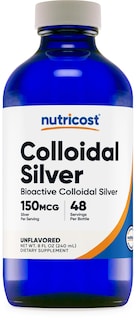 Foto 1 | Foto 1 | Plata Coloidal Nutricost 240 Ml 150 Mcg - Vidrio Azul Cobalto - Venta Internacional.