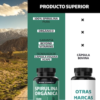Foto 3 | Foto 3 | Suplemento Alimenticio Beyond Vitamins Spirulina Orgánica 180 Cápsulas
