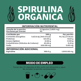 Foto 6 | Foto 6 | Suplemento Alimenticio Beyond Vitamins Spirulina Orgánica 180 Cápsulas