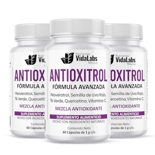 Foto 1 | Foto 1 | Pack 3 Antioxitrol Nutrientes Vidalabs México Antioxidantes Premium Resveratrol