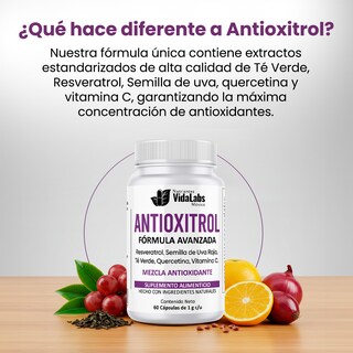 Foto 3 | Foto 3 | Pack 3 Antioxitrol Nutrientes Vidalabs México Antioxidantes Premium Resveratrol