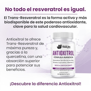 Foto 4 | Foto 4 | Pack 3 Antioxitrol Nutrientes Vidalabs México Antioxidantes Premium Resveratrol