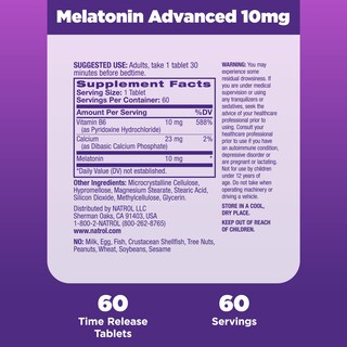 Foto 5 | Foto 5 | Sleep Aid Natrol Sleep Advanced Melatonina 10 Mg 60 Comprimidos - Venta Internacional