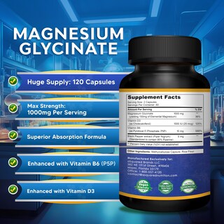 Foto 5 | Foto 5 | Suplemento De Glicinato De Magnesio Asquare Nutrition 1000 Mg - Venta Internacional.