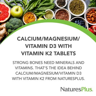 Foto 3 | Foto 3 | Suplemento Naturesplus De Calcio, Magnesio Y Vitamina D3 Con K2 180 Comprimidos - Venta Internacional.
