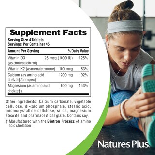 Foto 5 | Foto 5 | Suplemento Naturesplus De Calcio, Magnesio Y Vitamina D3 Con K2 180 Comprimidos - Venta Internacional.