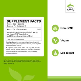 Foto 2 | Foto 2 | Suplemento Terry Naturally Andrographis Ep80 Extra Strength - Venta Internacional.